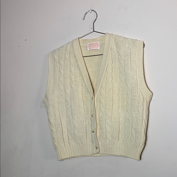 Pendleton Vest Size Medium Yellow Knit Golf Classic 100% Virgin Wool Made In USA - Picture 6 of 6